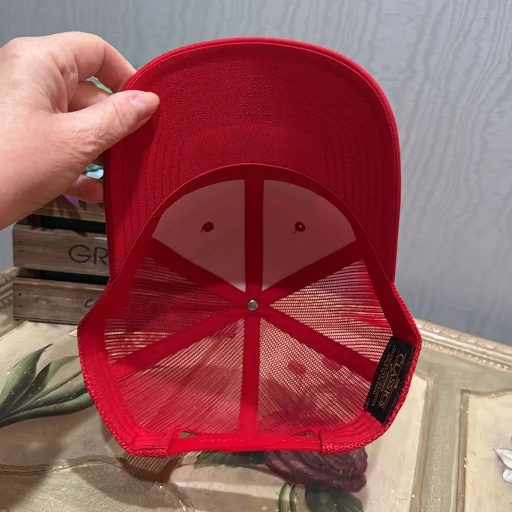 NWT Cocky Rooster Snapback Mesh Trucker Cap Hat Red